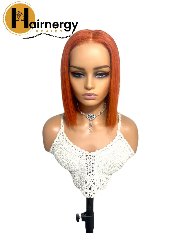 Copper Wear & Go Glueless Straight Bob Wigs 180% Density 4×6 HD Lace Closure Wig Human Hair