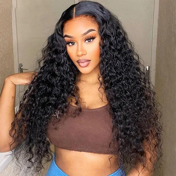 HD Lace Glueless Wig 5x5 Deep Wave Human Hair Wigs Pre-cut Wig Easy Wear & Go