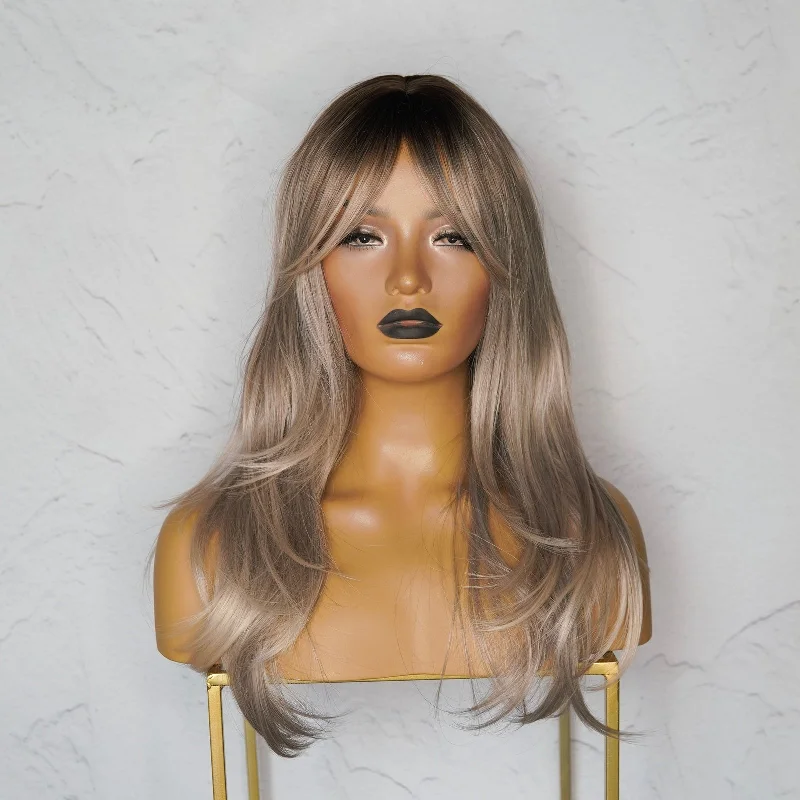 JOSIE Ombre Ash Blonde Fringe Wig