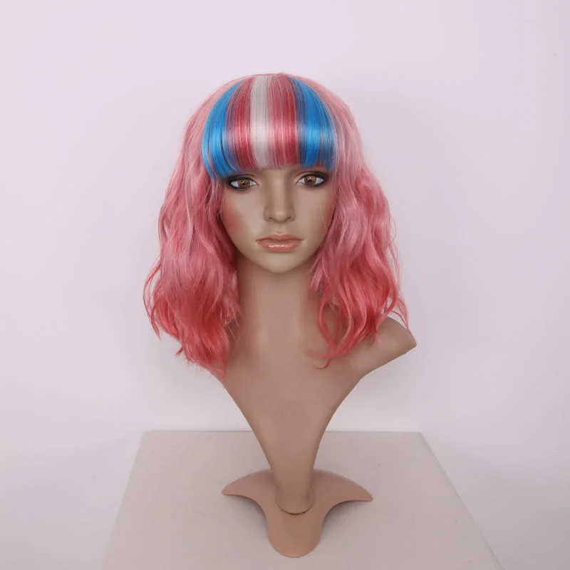 Trans Flag Bangs with Pale/Peony Pink Back