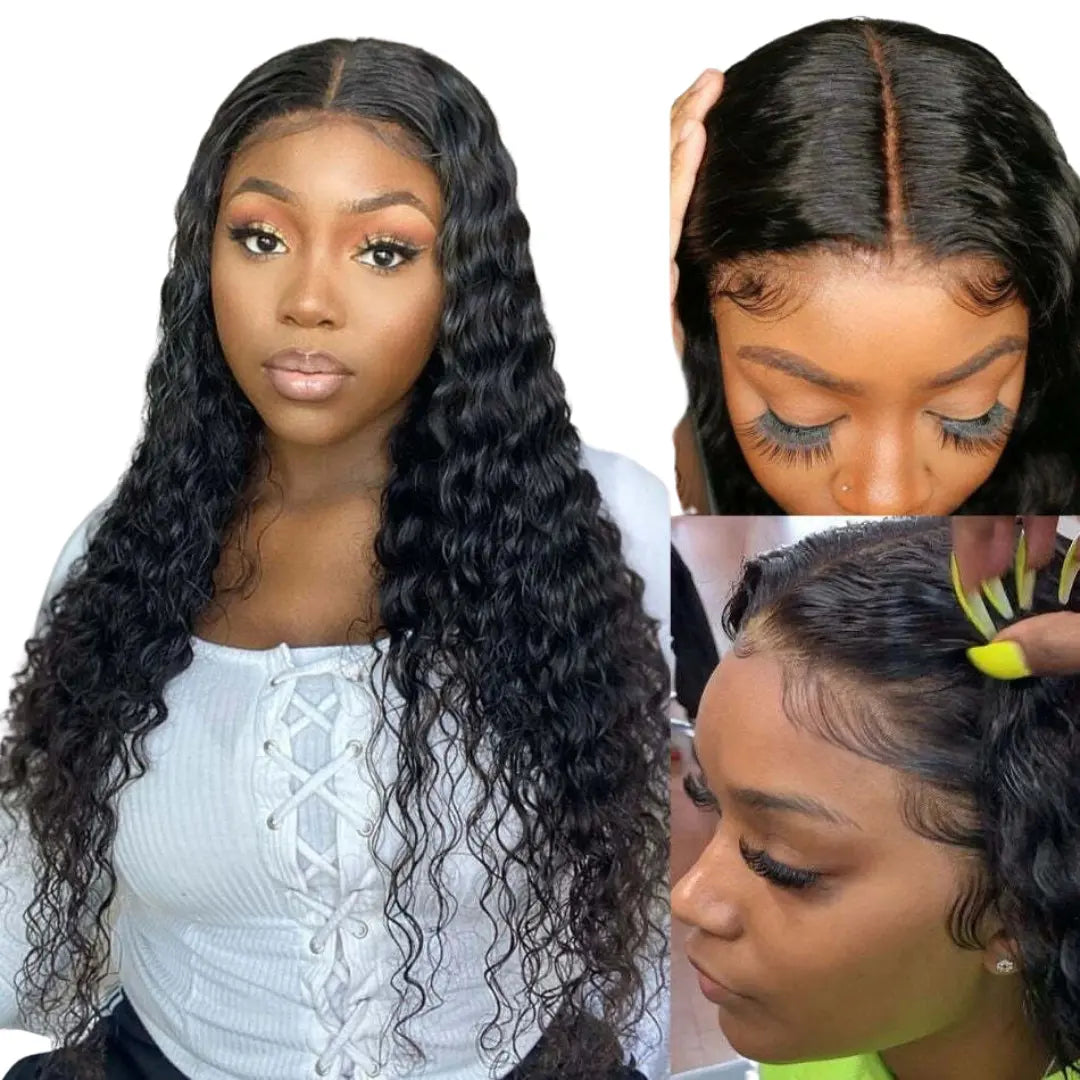 Prime Collection ESQ 100% Unprocessed Human Hair Deep Part Wig- Deep Wave