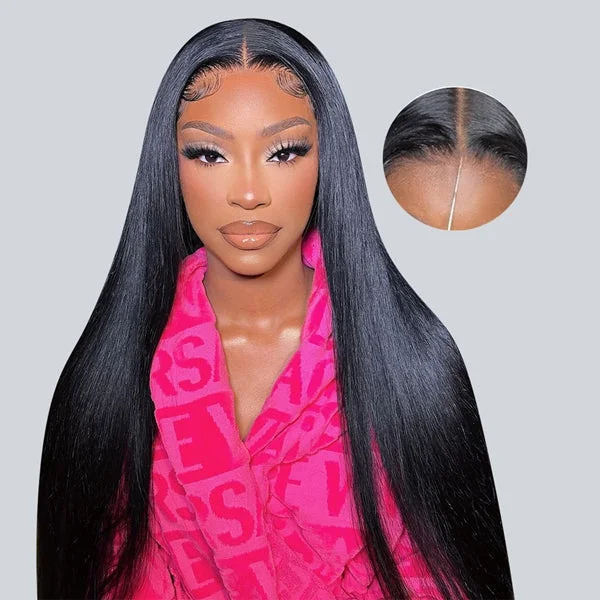 Wear Go Straight Glueless Wigs Bleached Knots Pre plucked 6x6 HD Lace Closure Human Hair Wigs